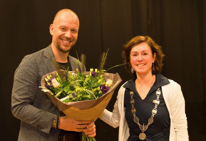 wethouder Ton Berben en burgemeester Lieke Schuitmaker