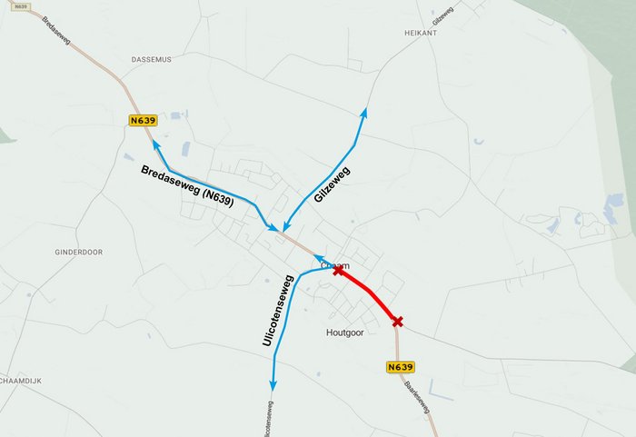 plattegrond omleidingsroute